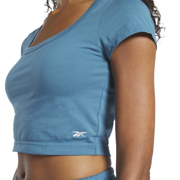 Reebok IC0120 Cropped Tee Steel Blue ( L ) - Picture 1 of 4